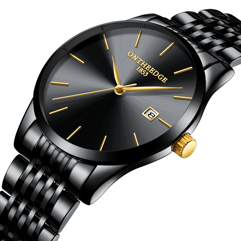 Ruizhiyuan thin men's refined steel belt quartz men's watch calendar water meter wholesale watch men's watch