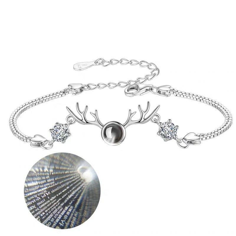 Fashion Antlers Copper Plating Inlay Zircon Bracelets 1 Piece