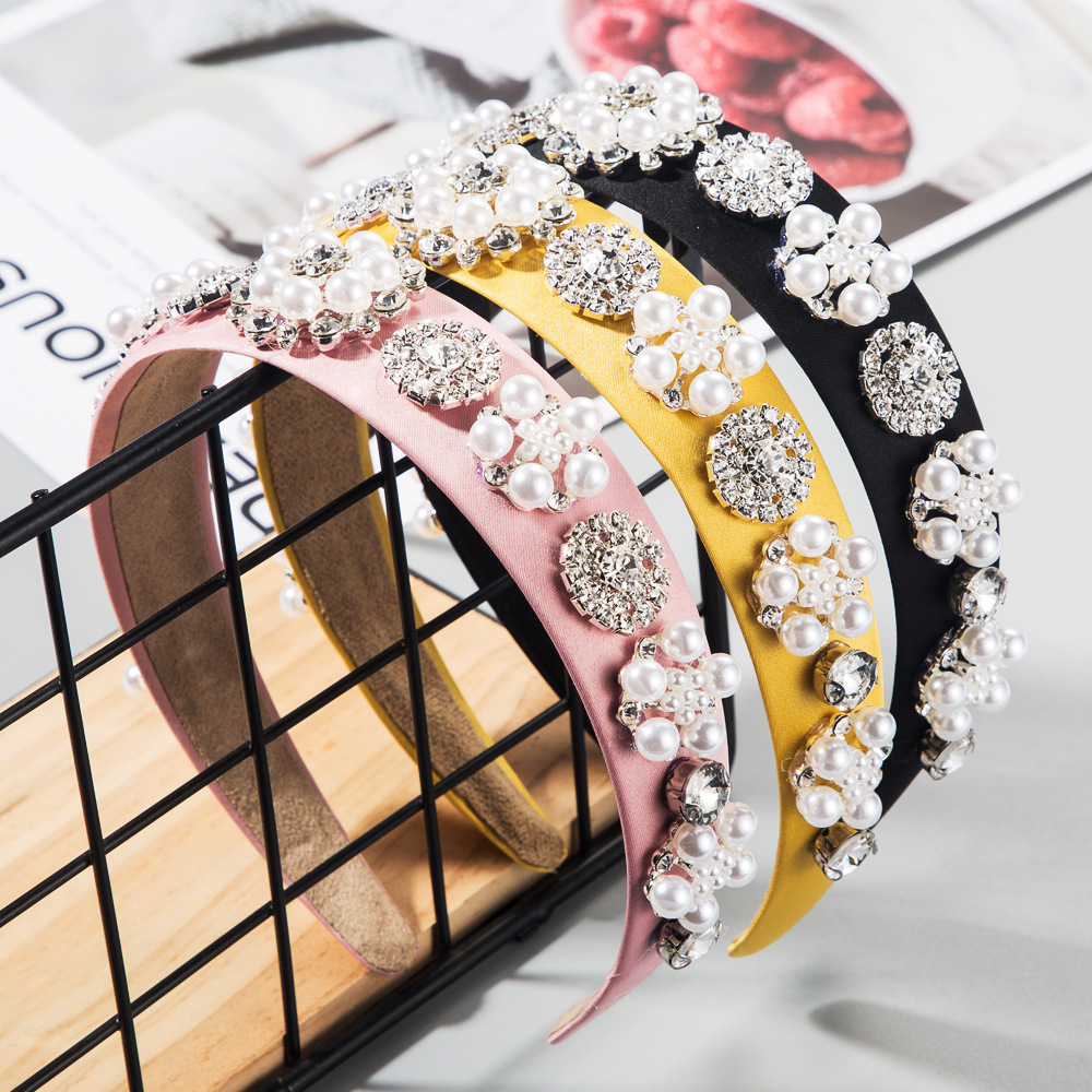 Hair Accessories Baroque Noble Glass Diamond Cloth Spring And Summer Headband Ultra Flash Headband display picture 2