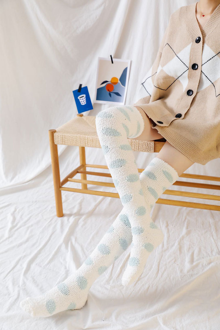 Autumn and winter sleep stovepipe coral fleece socks NSFN9345