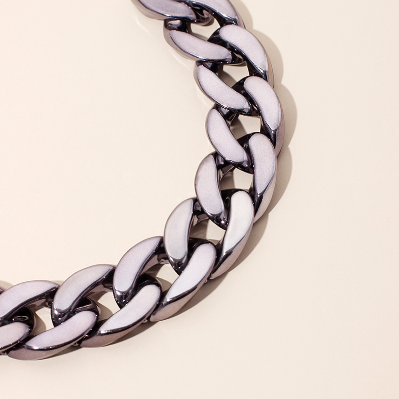 28g Weight Necklace Classification Wedding, Travel Occasion Unisex Gender Plating Design Simple Style Style White, Gold, Black Color Fashion Simple Thick Chain Women's Necklace Wild Style Hiphop Port Style Accessories Jewelry Nihaojewelry 8