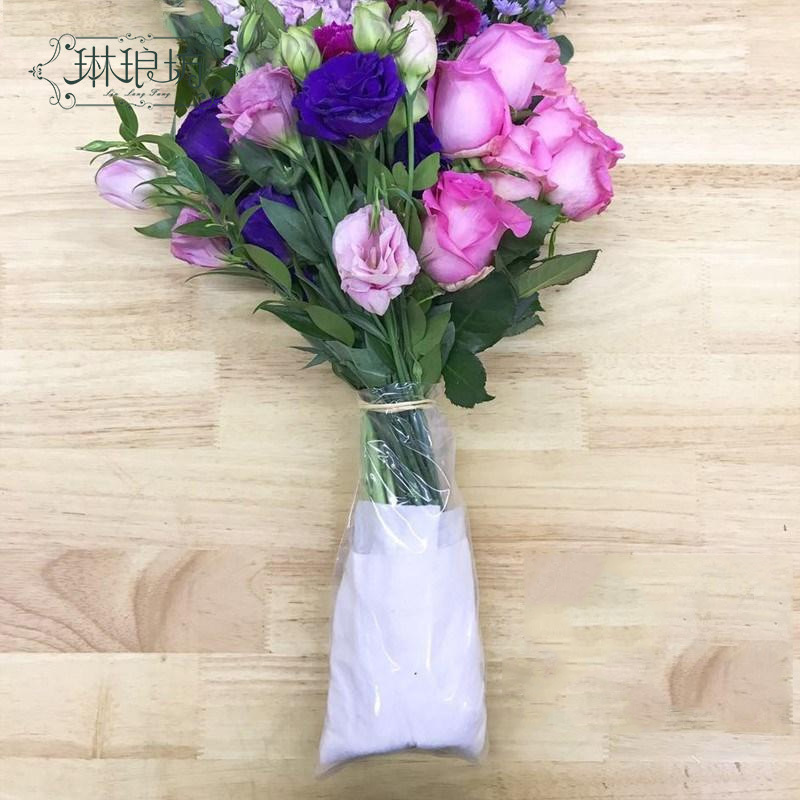 Flor fresca bolsa de agua nueva Corea del Sur internet celebridad transparente algodón fresco rizoma ramo bolsa 100 ventas directas de la fábrica