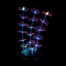 水族箱造景鱼缸装饰品带荧光效果-硅胶仿真珊瑚摆件