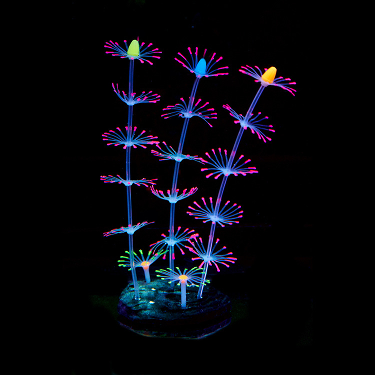 Aquarium Landscaping fish tank ornament fluorescence effect silica gel simulation Coral Decoration