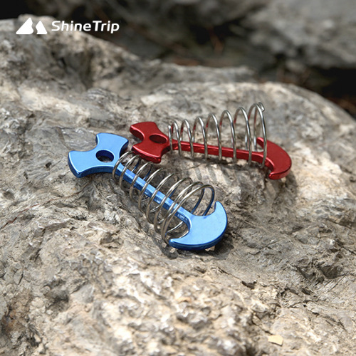 Yanqu Outdoor Tent Sky Canopy Accessories Spring Fishbone Stacking Board Nail Aluminum Wind Rope Anti-fall Anti-slip Buckle Manufacturer 