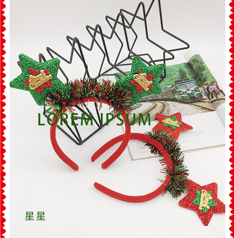 Christmas headbands, Christmas headwear decorations, hair accessories for children, girls, princesses, little girls, Christmas antler headbands for girls detail image 12