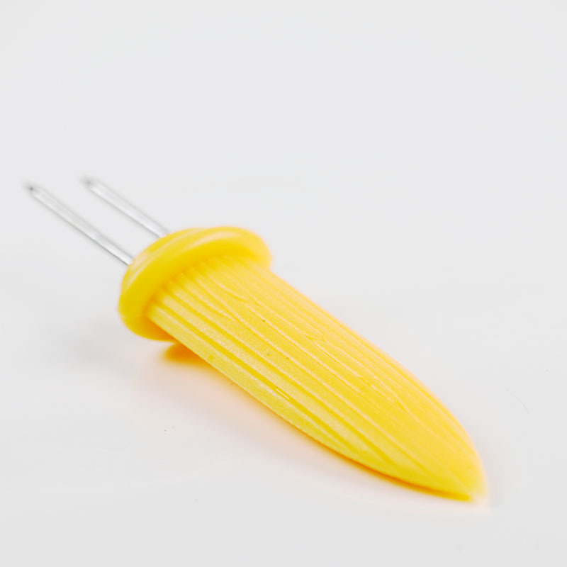 Directo de fábrica de acero inoxidable Tenedor de maíz palo barbacoa aguja de maíz anti-scald barbacoa tenedor de carne Tenedor de fruta