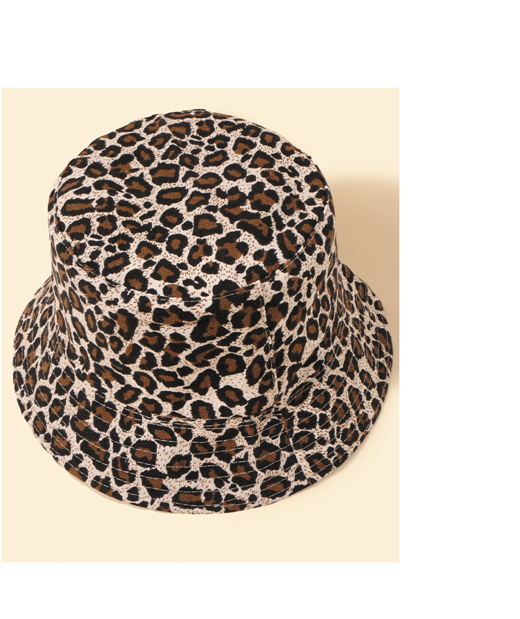 Leopard Print Double-sided Hot Sale Basin Hat Ladies Sun Hat New Fisherman Hat display picture 6