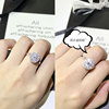 Fashionable ring, small design zirconium, Japanese and Korean, simple and elegant design, 925 sample silver, on index finger, internet celebrity