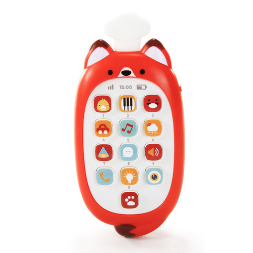 Baby Music Simulation Touch Screen Phone Fox Cat Chef Mobile Baby Soft Glue Biteable Educational Toy 0-3 Years Old
