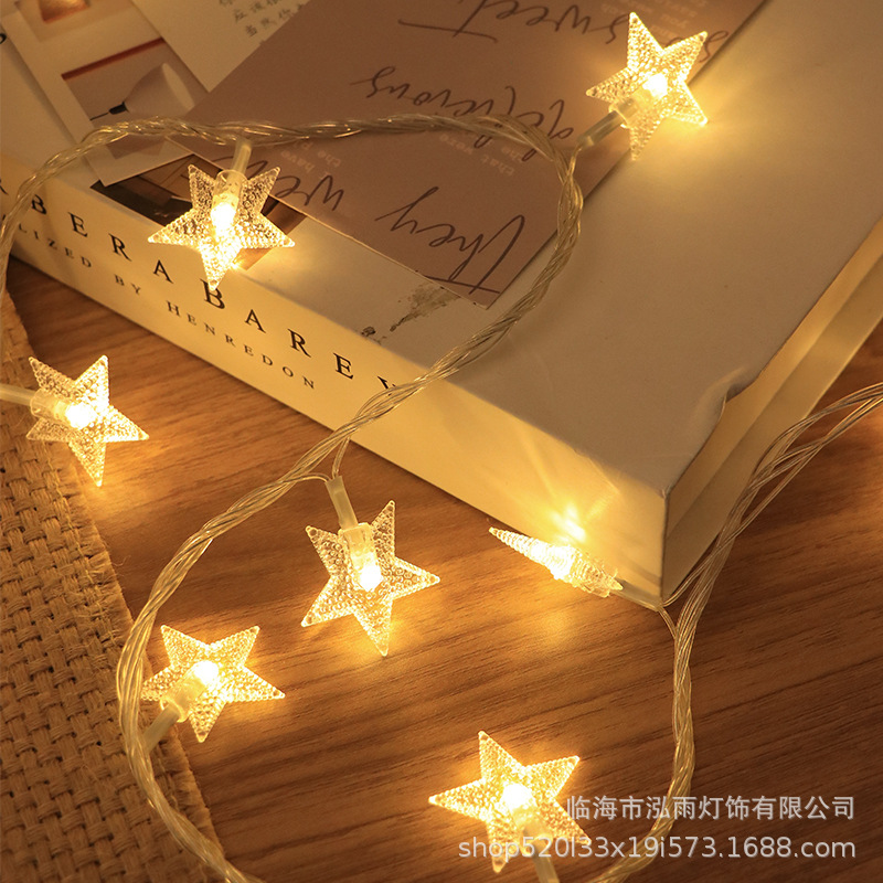 LED网红星星灯串宿舍挂床上小彩灯卧室窗帘装饰户外阳台满天星diy