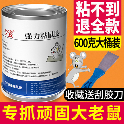 粘鼠板老鼠胶老鼠胶水强力不干胶粘鼠胶粘蟑螂胶水600克专鼠专用