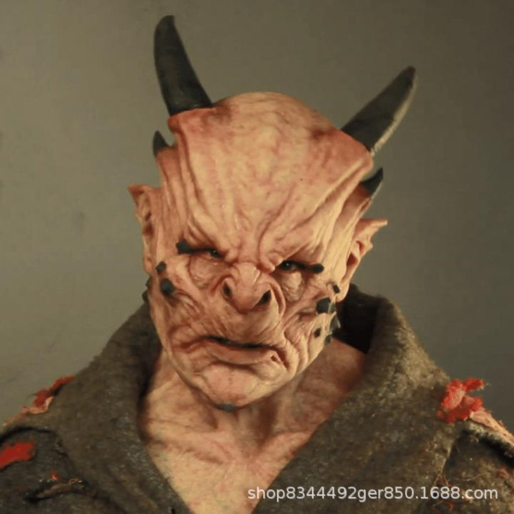 Halloween sombrero horror máscara cuerno monstruo viejo hombre máscara de miedo parodia horror cuerno Amazon Venta caliente