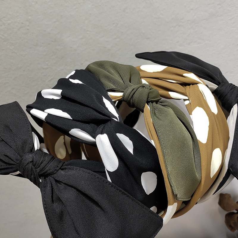 Korean New Dot Bow Cross Retro Wild Headband display picture 10