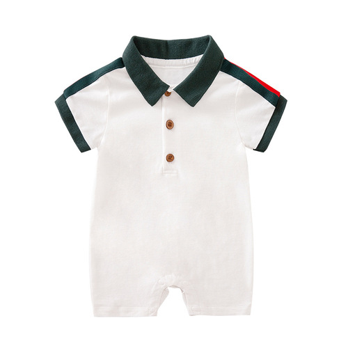 Baby Bodysuit  Summer Thin Short Sleeve Boy Baby Gentleman Crawling Suit Foreign Trade Hairy Top One Piece Dropshipping