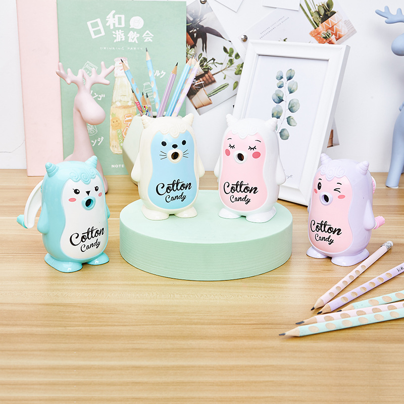 7791 dulce bebé Sacapuntas de lápiz de dibujos animados lindo creativo sacapuntas estudiante de mano de arranque automático sacapuntas