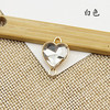 Golden crystal heart-shaped handmade, metal earrings, 12mm