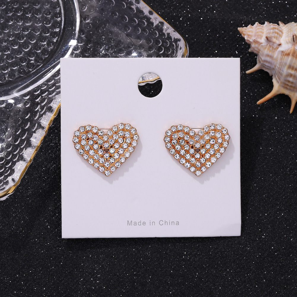 New Alloy With Diamonds Autumn And Winter Multicolor Fashion Peach Heart Earrings display picture 10