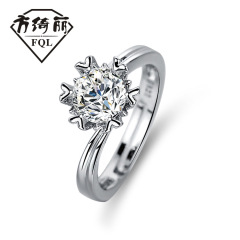 Live selling hot sale 1 carat heart-shaped flower simulated diamond ring twisted arm imitation moissanite eight heart eight arrow ring wedding ring