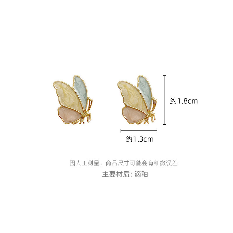 Fashion Color Schmetterling Tropföl Lackiert 925 Silber Nadel Koreanische Legierung Ohrringe display picture 2