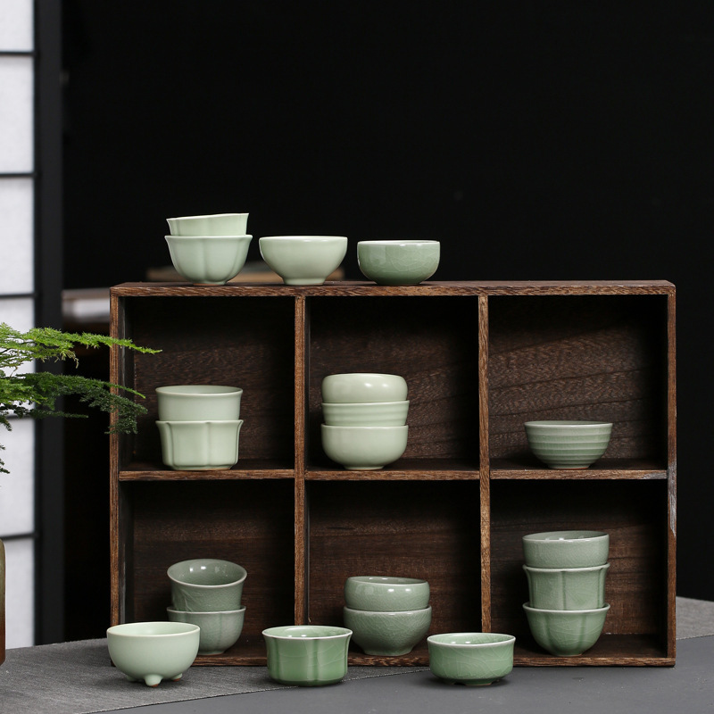 Open film can raise Ru kiln tea cup single Cup Ge kiln tea bowl Small 50 ml ceramic kung fu tea set Cup