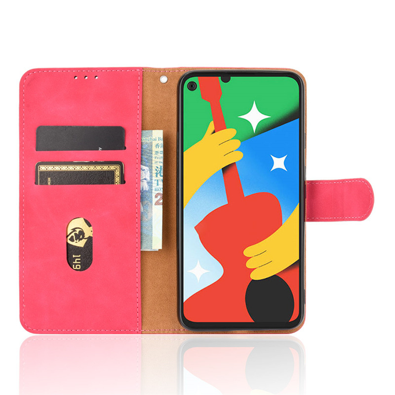 For Google Pixel 4A 5G Phone Case Pixel 4A 5G Skin Feeling Leather Case Flip Phone Case