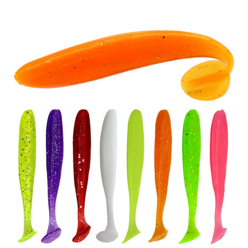 Manufacturer wholesale explosive fishing t-tail soft bait 7cm2g Luya bait T-tail soft worm curly tail fishing bait single color T-tail bait