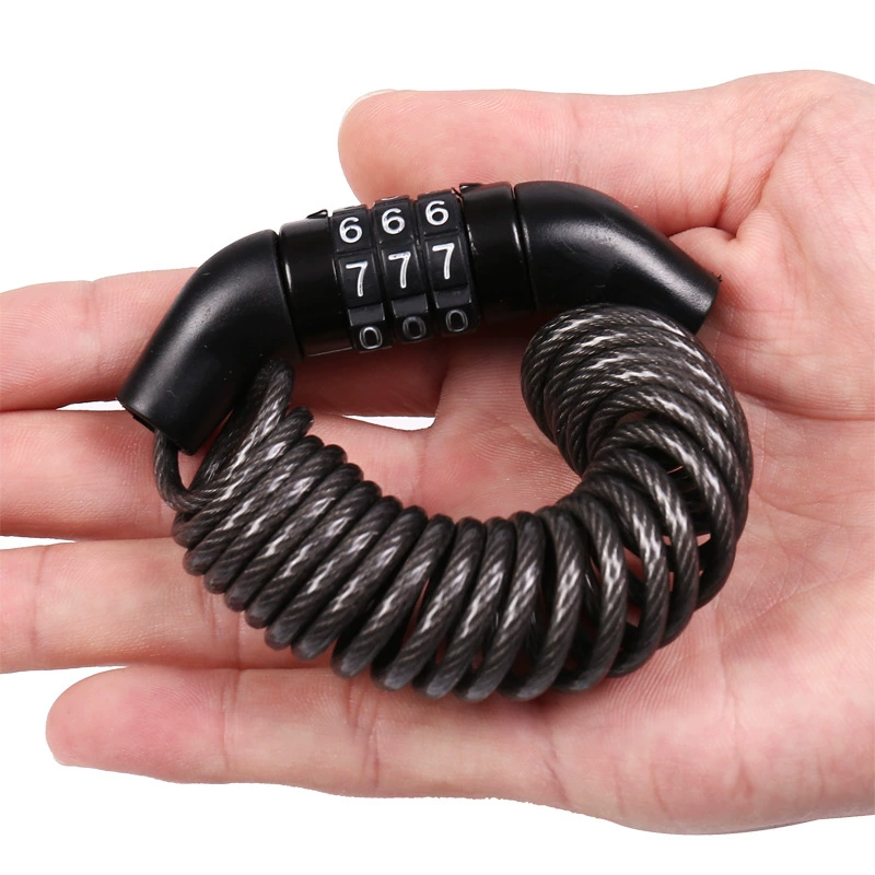 Замок для мотоциклетного шлема, противоугонный фиксированный замок с паролем для велосипеда, проводной аккумулятор для горного велосипеда, портативный автомобильный электромобиль