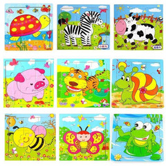 9 wooden children's puzzle early education developmental cartoon animal traffic cognition puzzle board kiosk toy wholesale