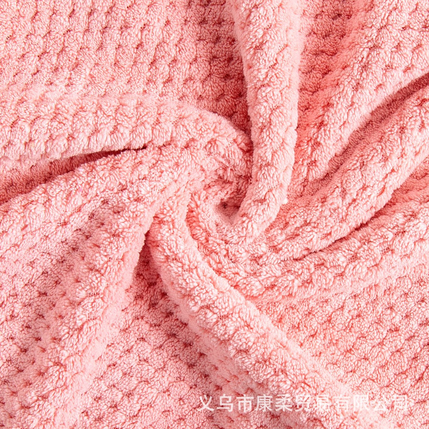 珊瑚绒菠萝格干发帽