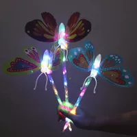 Светящаяся палочка с бабочкой LED, мерцающая игрушка со светящимся корпусом, ярко цветная ручка, лёгкий вес 0,1 кг