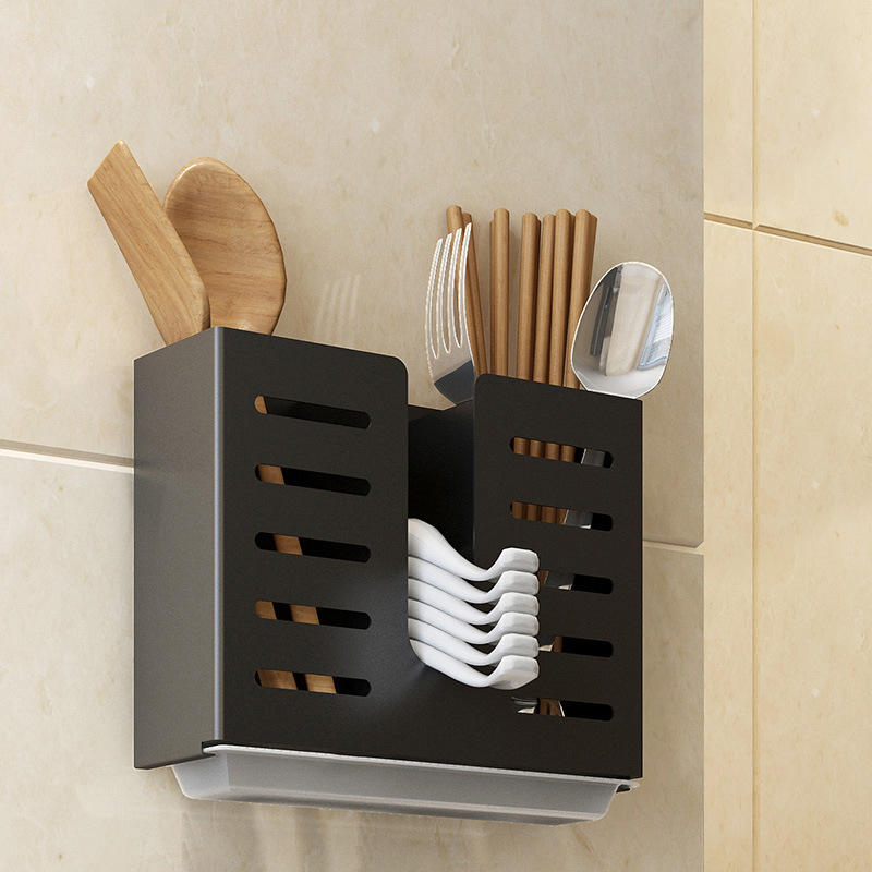 kitchen Shelf Stainless steel Chopstick Wall mounted Chopsticks cage Chopsticks basket Leachate household Tableware spoon Storage rack