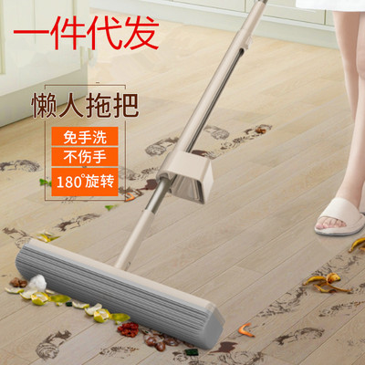 直銷拖把 藍小魚抖音膠棉拖把禮品單拖把家用免手洗地拖 壹件代發