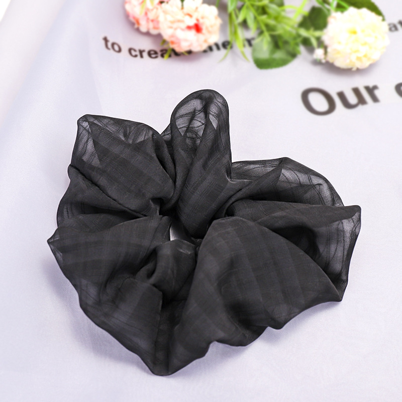 Color Mesh Yarn Lattice Hair Rope Wholesale Large Intestine Circle Balls Scalp Hair Tie Hair Accessories display picture 4