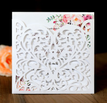 珠光纸镂空爱心图案节日邀请贺卡结婚请柬欧式卡片请帖深圳批发