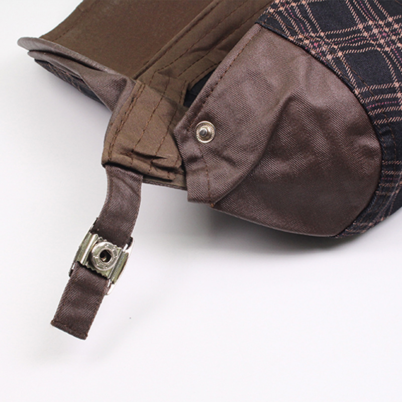 Karierte Baskenmütze für Herren, farbig, lässig, Entenzunge, modischer Baumwoll-Sonnenschutz und Sonnenschutz-Malerhut_voghion.com