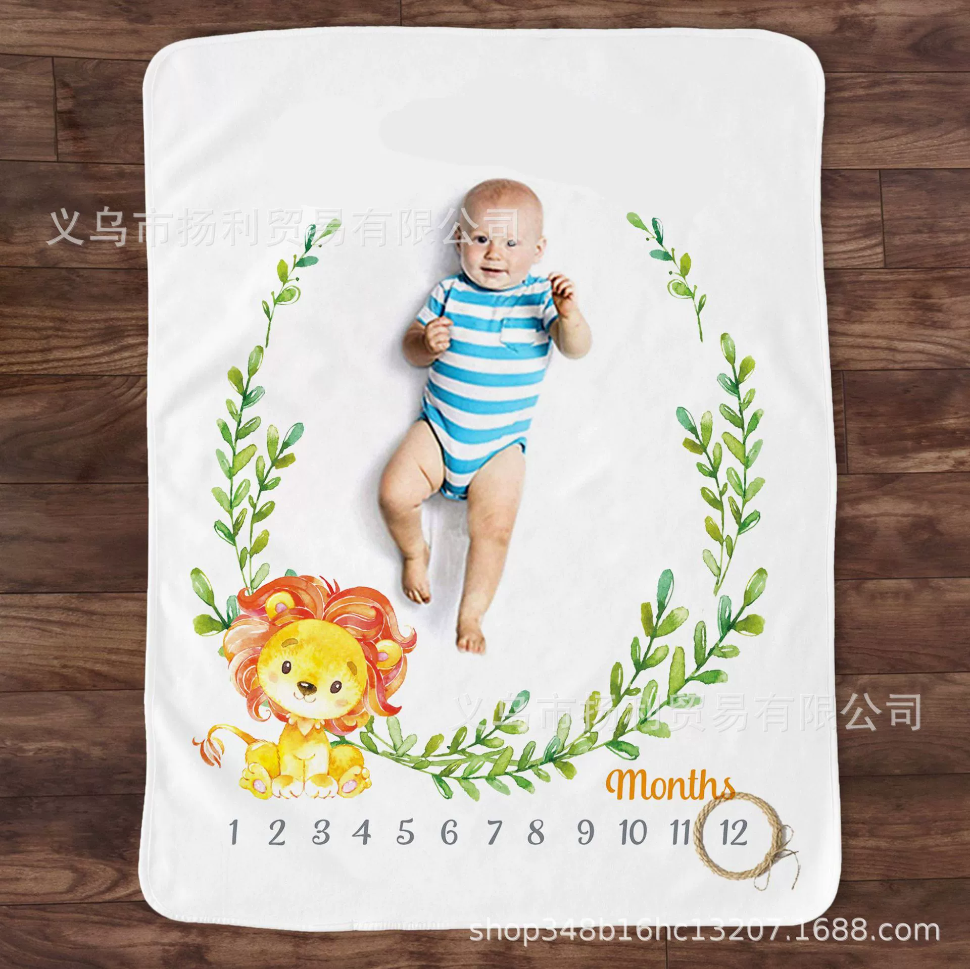Детское одеяло Milestone Креативное детское одеяло месяца Детское фото Фон тканевый реквизит Одеяло с мультяшным животным