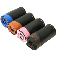 Super Fiber Leather Color-Matched Sports Hand-Stitched Steering Wheel Cover, Four Seasons Suitable Car Wheel Cover #8861