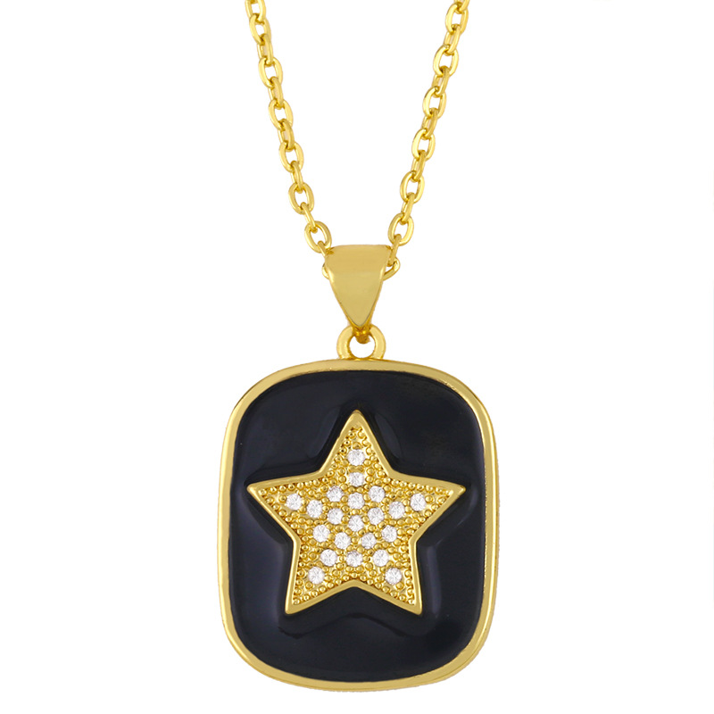 Fashion Drip Oil Five-pointed Star Necklace display picture 4