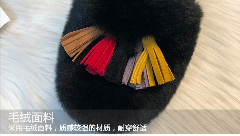 Giày lười nữ lót lông giữ ấm mũi tròn đế bệt — Màu xám, Màu đen chi tiết 7