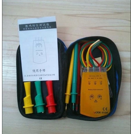 原装 胜利VC850A手持600v相序表/三相交流电相序计/相序表