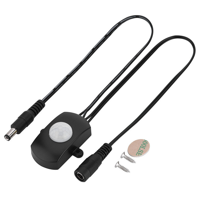 直流宽电压DC接线头5v-24V红外线人体感应开关LED灯带灯条感应器