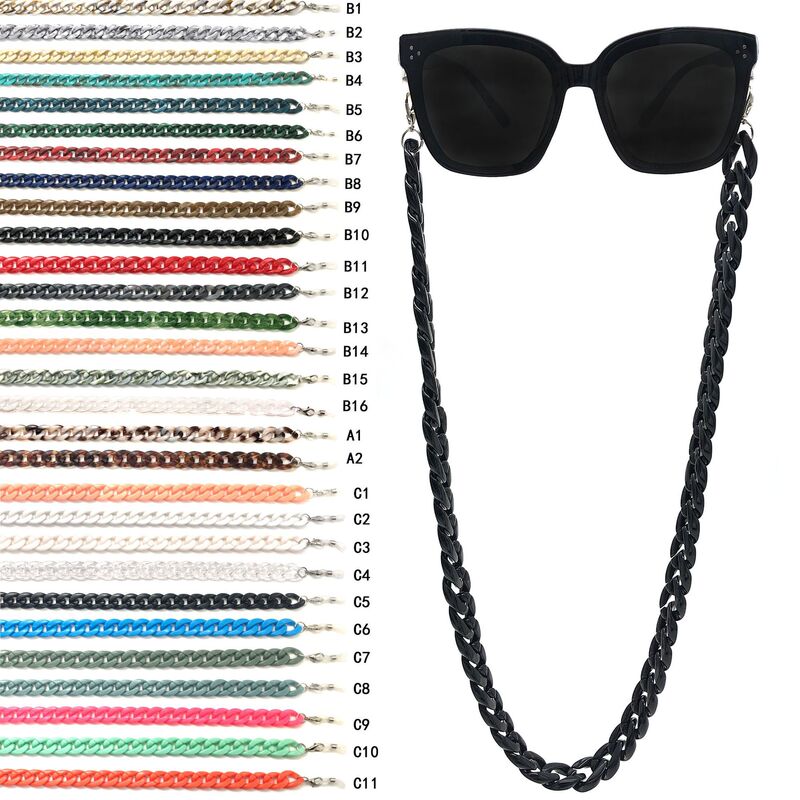 Acrylic Tortoiseshell Amber Two-Tone Anti-Loss Thick Glasses Chain with Anti-Slip and Anti-Loss Design Acrylic Tortoiseshell Amber Two-Tone Anti-Loss Thick Glasses Chain with Anti-Slip and Anti-Loss Design