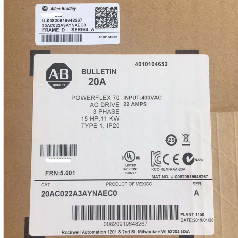 全新原装AB变频器  20AC022A3AYNAEC0 PF70系列现货质保一年
