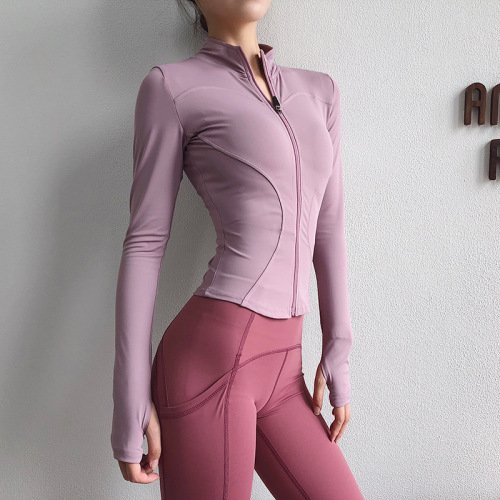 Women's Long Sleeve Tight Fleece Jacket, Athlete Fitness Top, Running Quick-Drying Winter Zip Yoga Clothes for Fashion Influenencers
