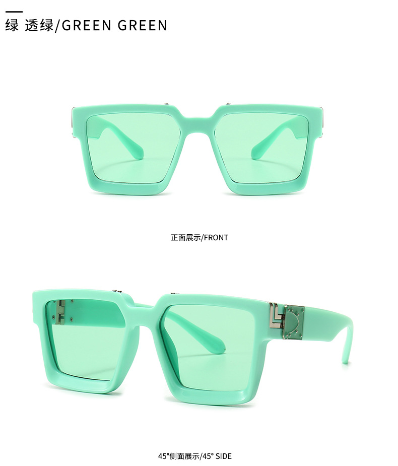 European And American Geometric Solid Color Large Model Square Sunglasses display picture 6