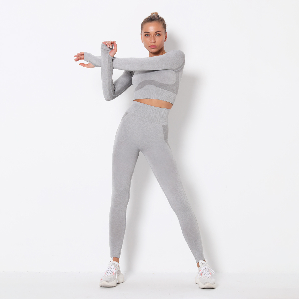 seamless knitted hip-lifting stretch quick-drying training suit  NSLX8997