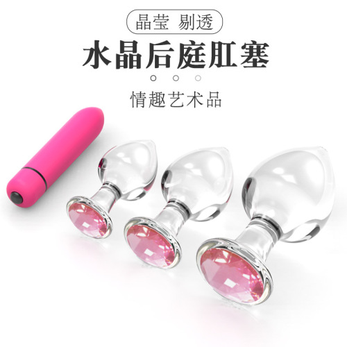 Crystal non-metal anal plug, anal expansion, out-and-out anal plug, sex toy, anal plug, one-piece drop shipping