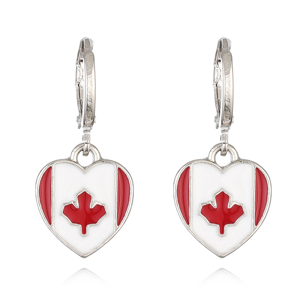 7g Weight Alloy Ear Needle Material Drop Earrings Classification 1 Pair Quantity Daily, Party Occasion Alloy Material National Flag Pattern Unisex Gender Enamel Design IG Style, Simple Style Style 1 Pair IG Style Simple Style National Flag Enamel Alloy Drop Earrings 16