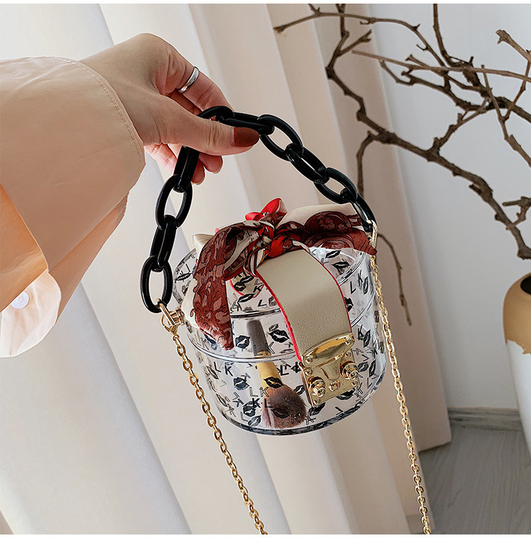 New Retro Transparent Small Round Bag Fashion All-match Messenger Bag Wholesale display picture 8